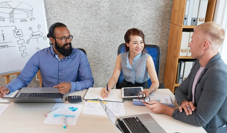 a new team of three coming together to talk